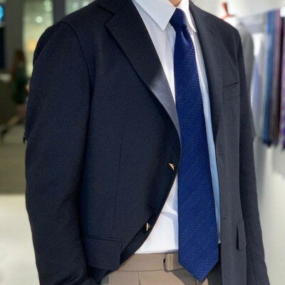 【ふるさと納税】【手織りネクタイ】ネイビー 丹後ジャカードタイ kuskafabric 京都・丹後のシルク織物【1423216】 サムネイル3