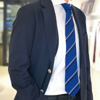 【ふるさと納税】【手織りネクタイ】丹後ブルー 2ラインタイ kuskafabric 京都・丹後のシルク織物【1540615】 サムネイル3