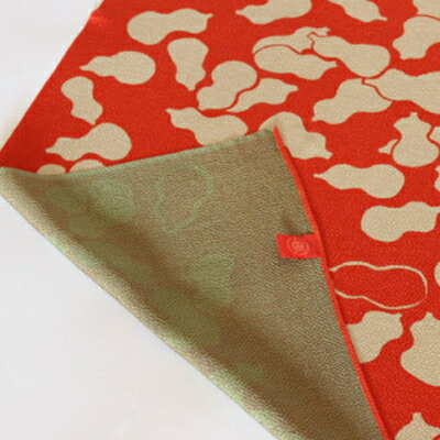 【ふるさと納税】正絹縮緬友禅風呂敷　瓢箪　赤　二四巾【1562257】 サムネイル2