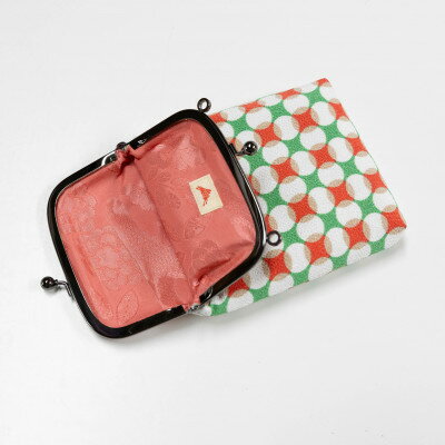 【ふるさと納税】がま口ショルダー(変わり七宝柄オレンジ)　一色ちりめん　京都与謝野町より　【高島屋選定品】【1569322】 サムネイル2