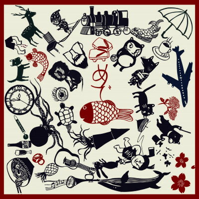 【ふるさと納税】ふろしき めで鯛続き風呂敷 【赤×紺】 エコバッグやインテリアにもなる、遊び心満点のふろしき【1584381】 サムネイル2