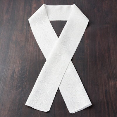 【ふるさと納税】ワタマサ　三重織 正絹白半衿(華紋に唐草)シルク100%日本製和装小物　丹後ちりめん織元より【1606009】 サムネイル3