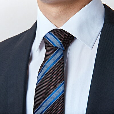 【ふるさと納税】シルク100%　たけとらのフレスコネクタイ　茶・サックス・青　ふるさと納税限定　プレゼント・父の日に【1606028】 サムネイル3