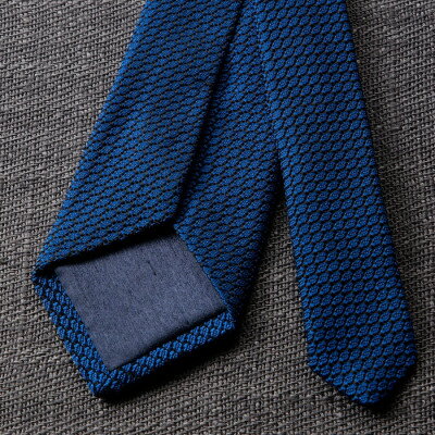 【ふるさと納税】【手織りネクタイ】ネイビー ガルザタイ kuskafabric 丹後の絹織物【高島屋選定品】【1608488】 サムネイル2