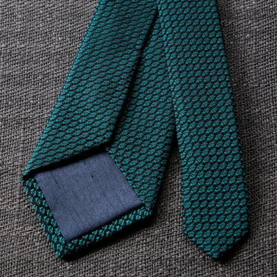 【ふるさと納税】【手織りネクタイ】ダークグリーン ガルザタイ kuskafabric 丹後の絹織物【高島屋選定品】【1615382】 サムネイル2