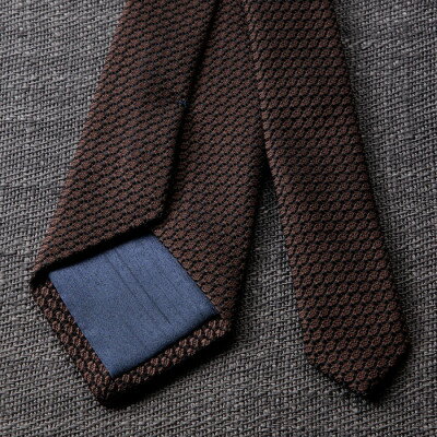 【ふるさと納税】【手織りネクタイ】ダークブラウン ガルザタイ kuskafabric 丹後の絹織物【高島屋選定品】【1615421】 サムネイル2