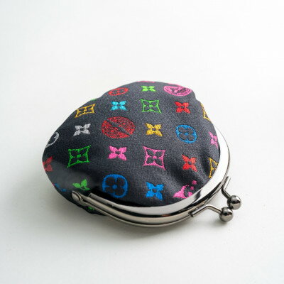 【ふるさと納税】2.6寸がま口財布　モノグラム柄(ブラックバージョン)【1629755】 サムネイル2