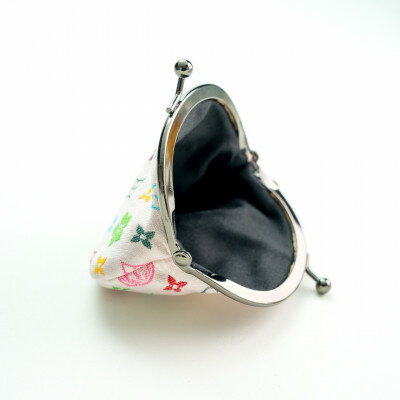 【ふるさと納税】2.6寸がま口財布　モノグラム柄(淡いピンクバージョン)【1629758】 サムネイル3