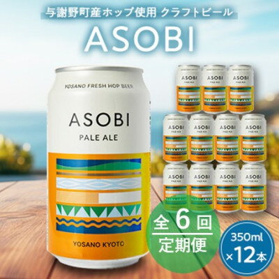 【毎月定期便】【与謝野町産ホップ使用クラフトビール】 ASOBI　350ml ×12本セット全6回【4058786】