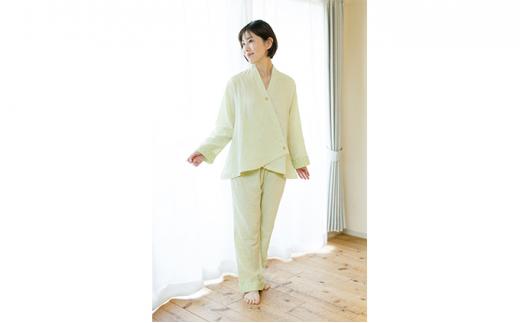 【ふるさと納税】角野晒染　和晒ガーゼパジャマ　panema　グリーン（Lサイズ） サムネイル2