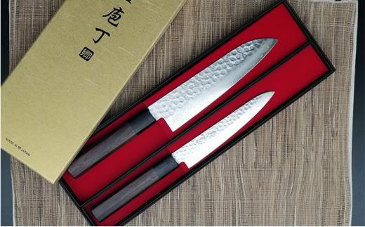 【ふるさと納税】山脇刃物製作所「和式鎚目ダマスカス」三徳/ペティナイフ　セット