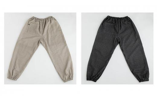 【ふるさと納税】角野晒染　和晒ガーゼもんぺパンツ　ストライプ（ブラック／Mサイズ） サムネイル3