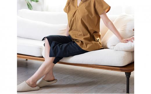 【ふるさと納税】角野晒染　和晒ガーゼステテコ　無地 ネイビー Mサイズ サムネイル2