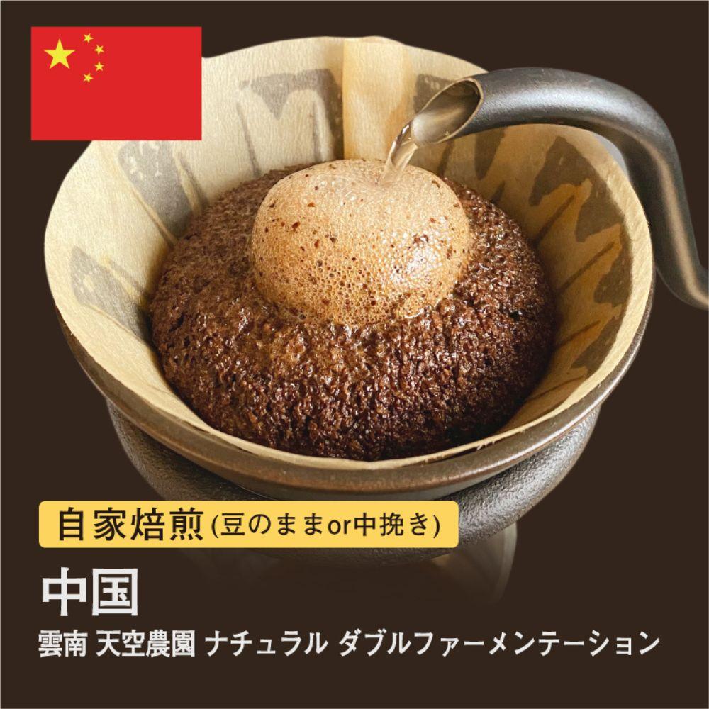 【ふるさと納税】自家焙煎コーヒー！ #115 310g 雲南 天空農園 ナチュラル ダブルファーメンテーション 珈琲（豆または中挽きから選択）