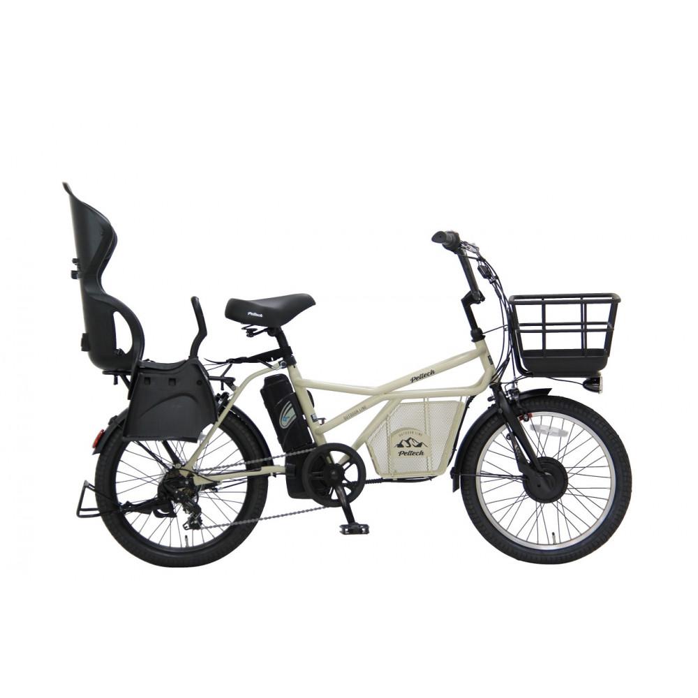 【ふるさと納税】ヱビス自転車 ミニベロカーゴ電動アシスト自転車 GRC-515L-R 20インチ シマノ製外装7段変速【本体：マットブラックorマットベージュorマットオリーブ×子乗せ：ブラック】 サムネイル2