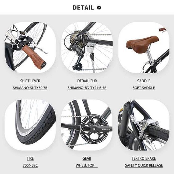 【ふるさと納税】ヱビス自転車 クロスバイク・シマノ製外装7段変速・アルミフレーム・700×32c 軽量 電動なし Solid【マットホワイト】 サムネイル2