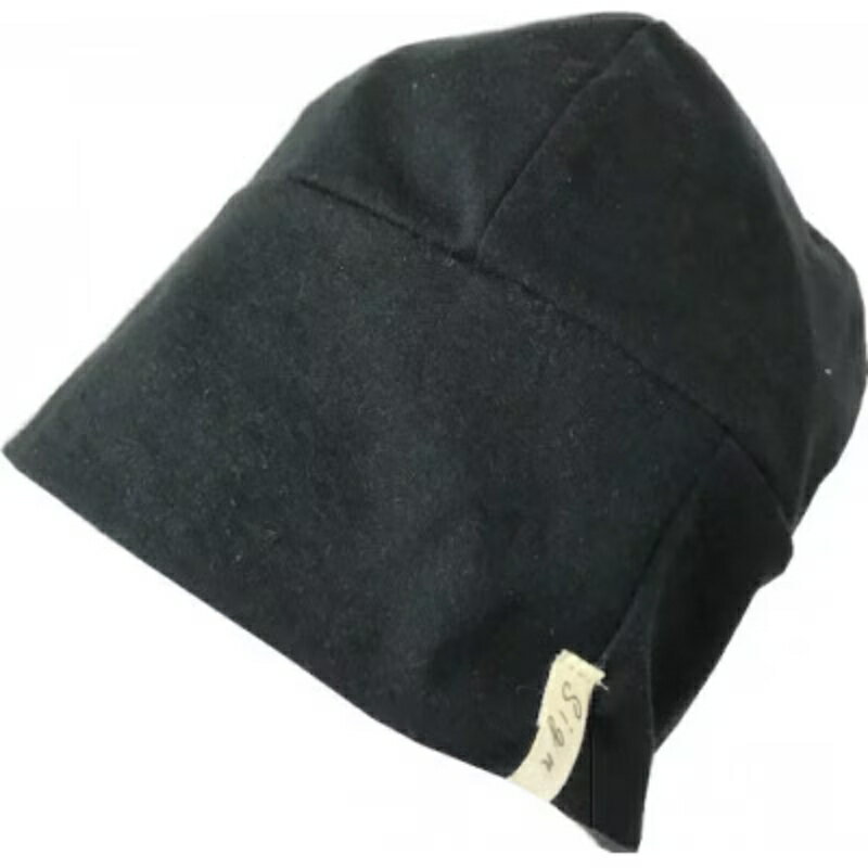 【ブラック】室内用帽子 オーガニックコットン 天4方ワッチ