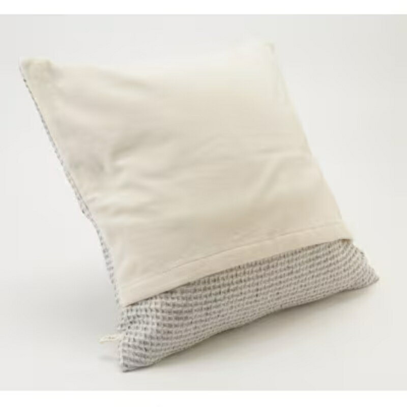 【ふるさと納税】 【グレー】オーガニックコットン麻混ワッフルクッションカバー45＊45 サムネイル2