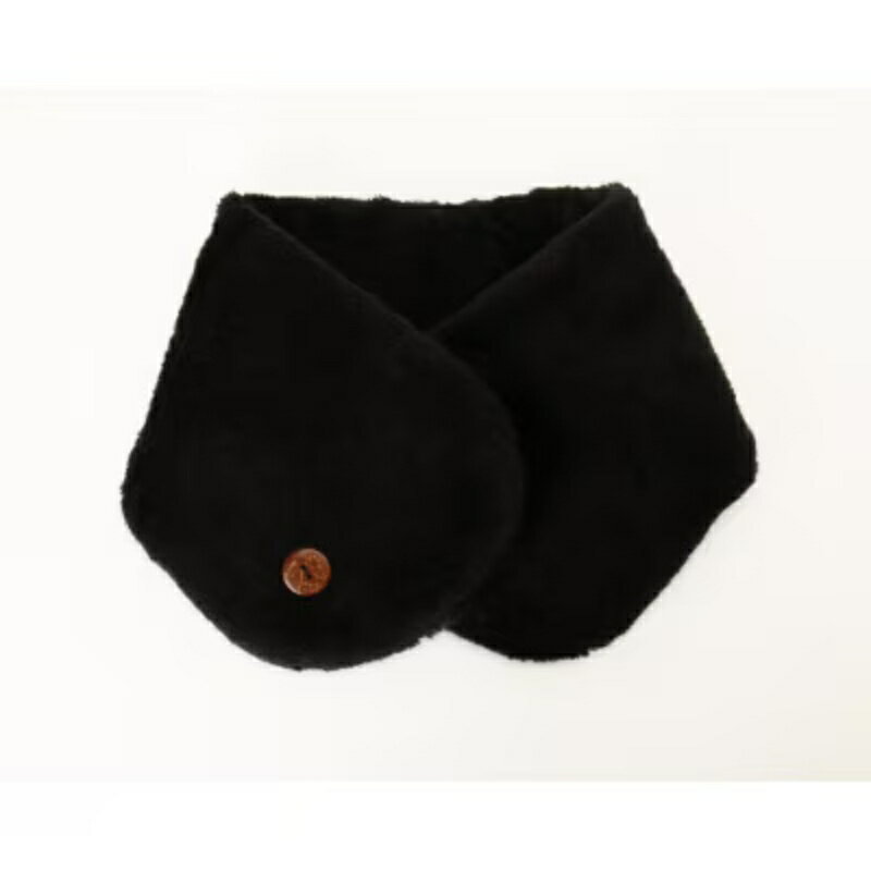 【ブラック】マフラー オーガニックコットン ボア襟マフラー