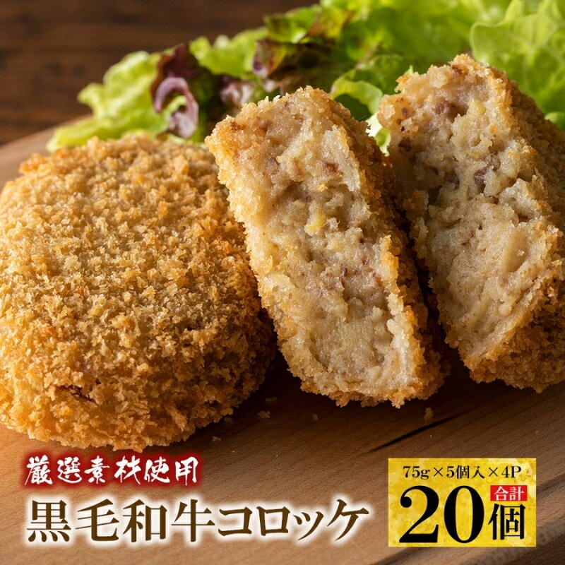 【ふるさと納税】厳選素材使用の 黒毛和牛 コロッケ 20個 / 小分け 黒毛和牛 揚げ物 おかず 厳選