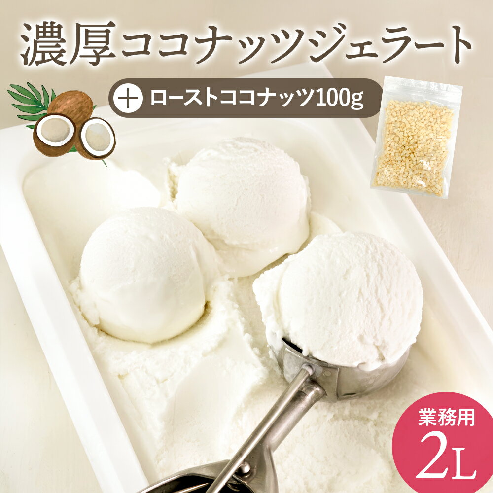 【卵、香料不使用】濃厚ココナッツジェラート業務用2L入りとローストココナッツのセット / スイーツ デザート 大容量 大人数 アイス ジェラート ココナッツ セット パーティー