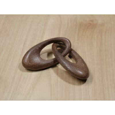 銘木アクセサリー『木の鎖（楕円2連）』 ウォルナット