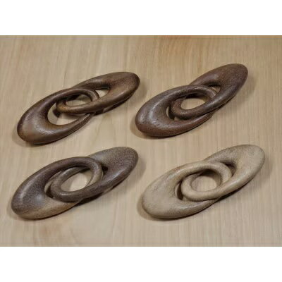 【ふるさと納税】 銘木アクセサリー『木の鎖（楕円2連）』 ウォルナット サムネイル3