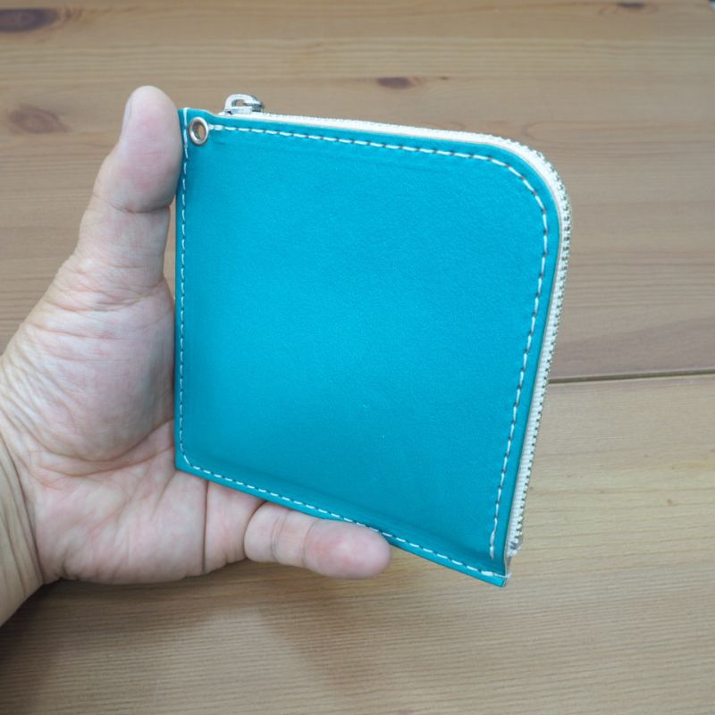 【ふるさと納税】 財布 プチウォレット【ターコイズブルー】 革 ( 縦約11cm × 横約11cm × 厚さ約1.0cm ) サムネイル2