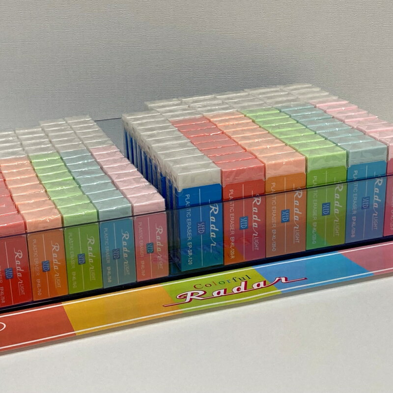 【ふるさと納税】 レーダー ディスプレイセット 消しゴム 140個入 / 文房具 文具 筆記用具 消しゴム 大容量 学生 オフィス