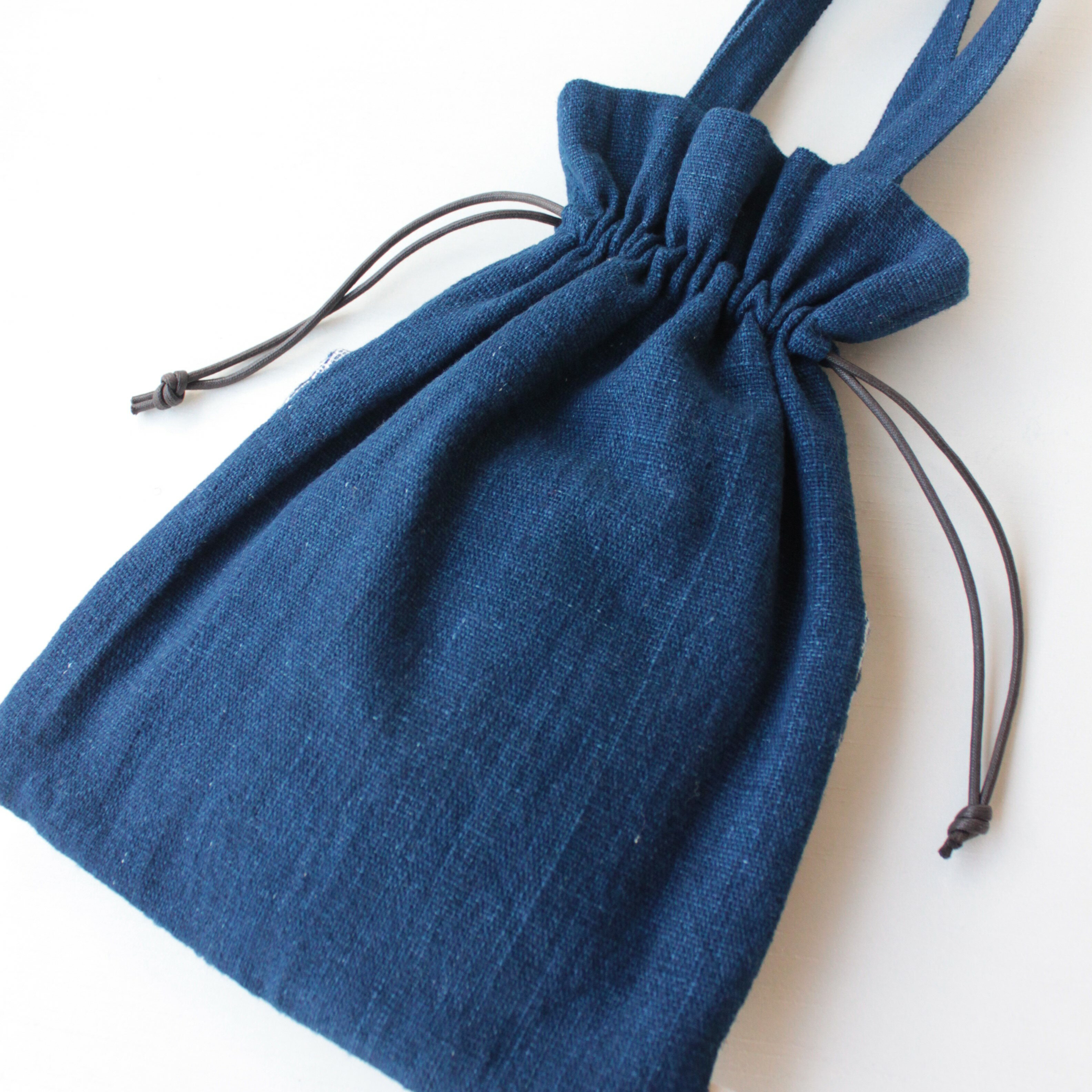 【ふるさと納税】手織りの布の巾着バッグとめがねがま口 サムネイル3