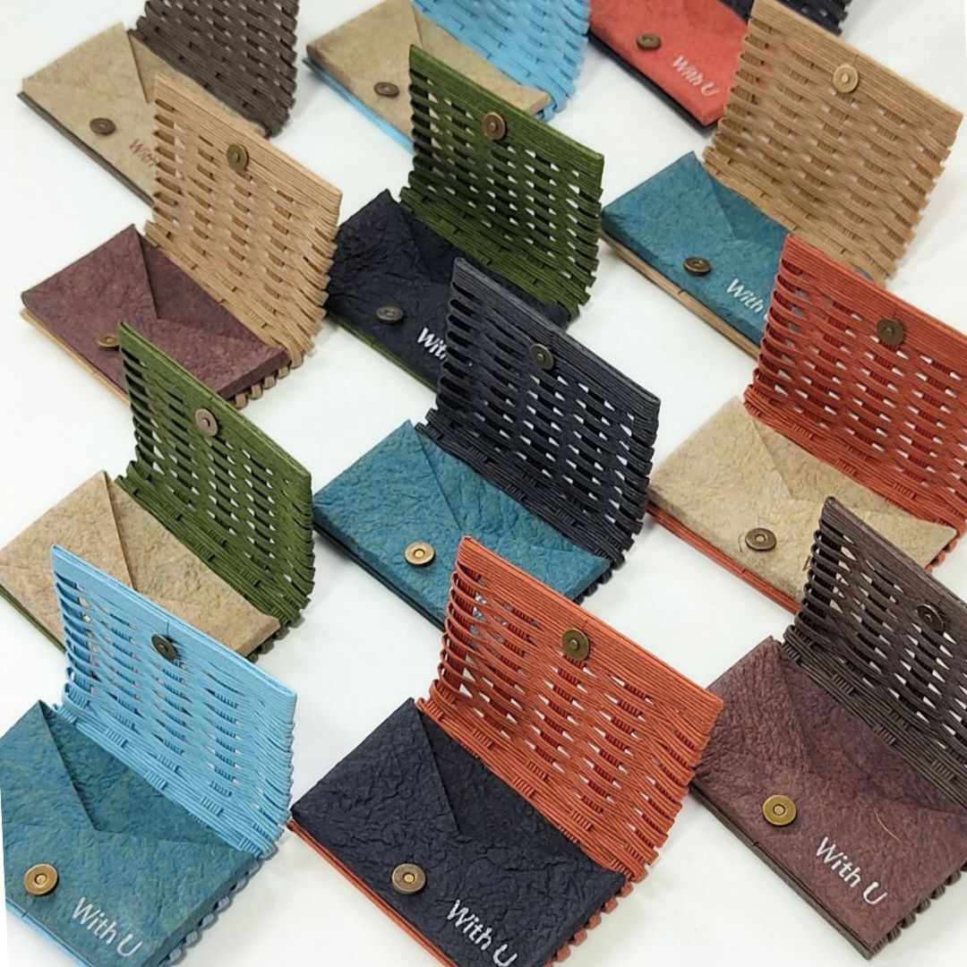 【ふるさと納税】紙バンドと和紙の手織り名刺入れ