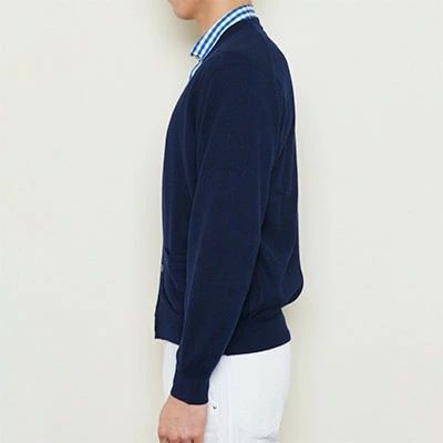 【ふるさと納税】日本製 カシミヤ100% カーディガン ネイビー Sサイズ｜敬老の日 お歳暮 御歳暮 贈答品 ギフト 誕生日プレゼント 贈り物 父の日 母の日 お年賀 寒中見舞い クリスマス お見舞 [2528] サムネイル3