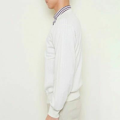 【ふるさと納税】日本製 カシミヤ100% Vセーター 白 Mサイズ｜敬老の日 ギフト 誕生日プレゼント 贈り物 父の日 母の日 [2511] サムネイル3