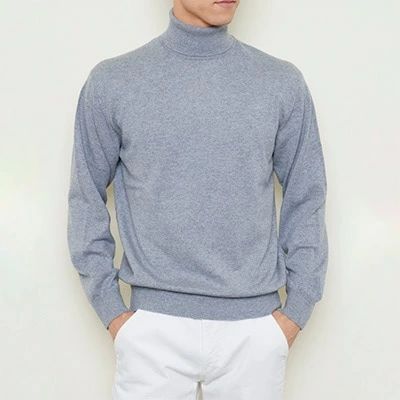 日本製 カシミヤ100% タートルネック ライトグレー Lサイズ｜敬老の日 お歳暮 御歳暮 贈答品 ギフト 誕生日プレゼント 贈り物 父の日 母の日 お年賀 寒中見舞い クリスマス お見舞 [2530]