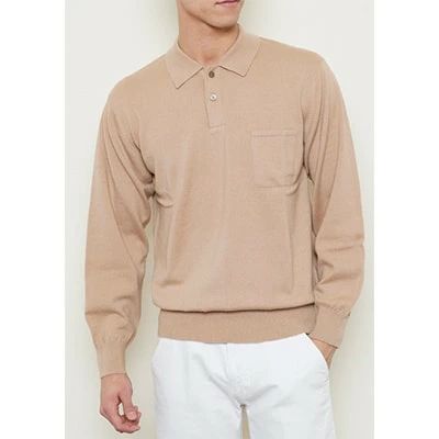 日本製 カシミヤ100% ポロセーター ベージュ Mサイズ｜敬老の日 お歳暮 御歳暮 贈答品 ギフト 誕生日プレゼント 贈り物 父の日 母の日 お年賀 寒中見舞い クリスマス お見舞 [2539]