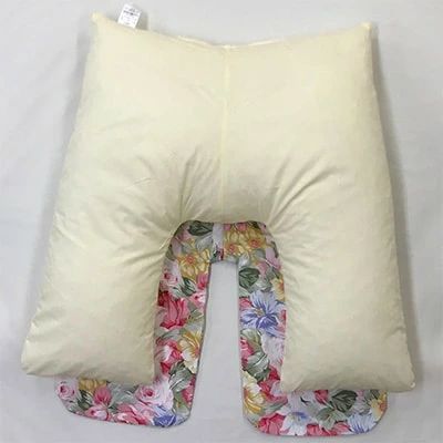 【ふるさと納税】肩らくらく 肩楽まくら 専用花柄ピンク枕カバー付｜肩痛 リラックス 枕 まくら ごろ寝 寝具 いびき防止 睡眠負債 洗濯可能 [2336] サムネイル2