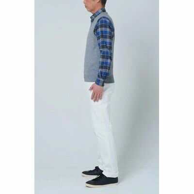 【ふるさと納税】日本製 カシミヤ100% Vベスト ライトグレー Sサイズ｜敬老の日 お歳暮 御歳暮 贈答品 ギフト 誕生日プレゼント 贈り物 父の日 母の日 お年賀 寒中見舞い クリスマス お見舞 [2549] サムネイル3