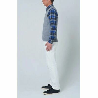 【ふるさと納税】日本製 カシミヤ100% Vベスト ライトグレー Mサイズ｜敬老の日 お歳暮 御歳暮 贈答品 ギフト 誕生日プレゼント 贈り物 父の日 母の日 お年賀 寒中見舞い クリスマス お見舞 [2550] サムネイル3