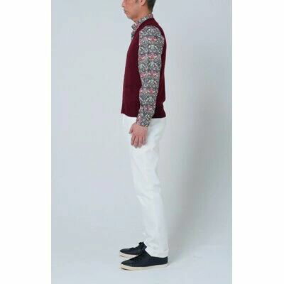 【ふるさと納税】日本製 カシミヤ100% 前開きベスト ワイン Sサイズ｜敬老の日 お歳暮 御歳暮 贈答品 ギフト 誕生日プレゼント 贈り物 父の日 母の日 お年賀 寒中見舞い クリスマス お見舞 [2553] サムネイル3