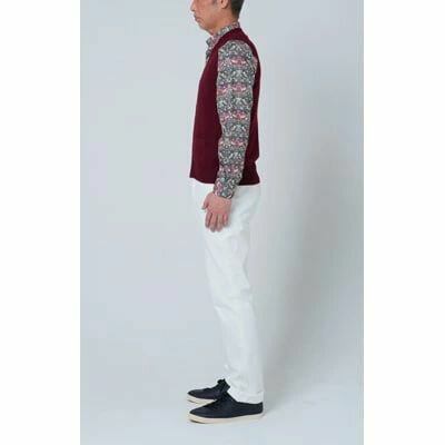 【ふるさと納税】日本製 カシミヤ100% 前開きベスト ワイン Mサイズ｜敬老の日 お歳暮 御歳暮 贈答品 ギフト 誕生日プレゼント 贈り物 父の日 母の日 お年賀 寒中見舞い クリスマス お見舞 [2554] サムネイル3