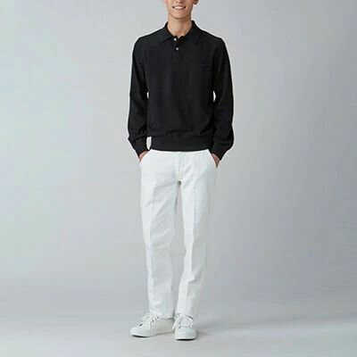 【ふるさと納税】日本製 カシミヤ100% ポロセーター 黒 Sサイズ｜敬老の日 お歳暮 御歳暮 贈答品 ギフト 誕生日プレゼント 贈り物 父の日 母の日 お年賀 寒中見舞い クリスマス お見舞 [2557] サムネイル2