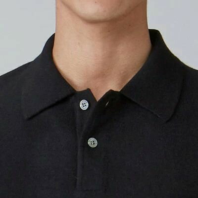 【ふるさと納税】日本製 カシミヤ100% ポロセーター 黒 Sサイズ｜敬老の日 お歳暮 御歳暮 贈答品 ギフト 誕生日プレゼント 贈り物 父の日 母の日 お年賀 寒中見舞い クリスマス お見舞 [2557] サムネイル3