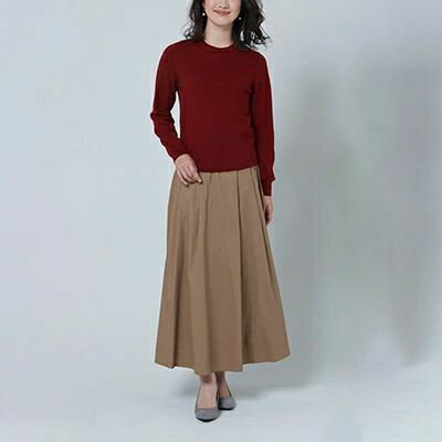 【ふるさと納税】日本製 カシミヤ100% レディース クルーネック ワイン Lサイズ｜敬老の日 ギフト 誕生日プレゼント 贈り物 母の日 [2579] サムネイル2