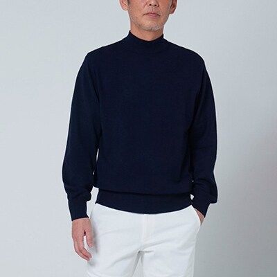 日本製 カシミヤ100% ハイネック ネイビー Sサイズ｜敬老の日 誕生日プレゼント 贈り物 [2597]