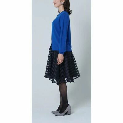 【ふるさと納税】日本製 カシミヤ100% レディース クルーカーディガン ブルー Sサイズ｜敬老の日 ギフト 誕生日プレゼント 贈り物 父の日 母の日 [2569] サムネイル3