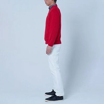 【ふるさと納税】日本製 カシミヤ100% Vセーター 赤 Mサイズ｜敬老の日 ギフト 誕生日プレゼント 贈り物 [2606] サムネイル3