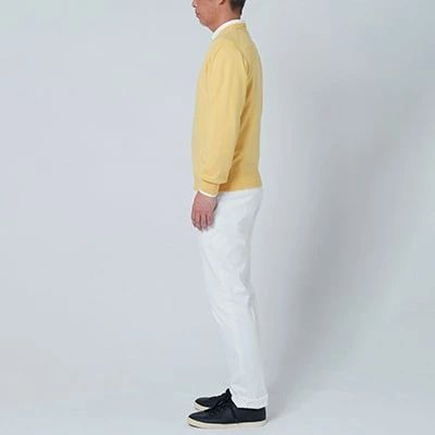 【ふるさと納税】日本製 カシミヤ100% クルーネック 黄色 2Lサイズ｜敬老の日 お歳暮 御歳暮 贈答品 ギフト 誕生日プレゼント 贈り物 父の日 母の日 お年賀 寒中見舞い クリスマス お見舞 [2616] サムネイル3