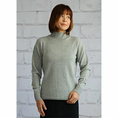 希少ベビーカシミヤ100％ 女性ハイネック セーター L ライトグレー 1枚 20401L GY｜敬老の日 お歳暮 御歳暮 贈答品 ギフト 誕生日プレゼント 贈り物 父の日 母の日 お年賀 寒中見舞い クリスマス お見舞 [0902]