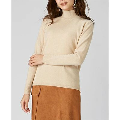 【ふるさと納税】希少ベビーカシミヤ100％ 女性ハイネック セーター L ライトグレー 1枚 20401L GY｜敬老の日 お歳暮 御歳暮 贈答品 ギフト 誕生日プレゼント 贈り物 父の日 母の日 お年賀 寒中見舞い クリスマス お見舞 [0902] サムネイル3