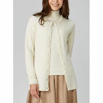 希少ベビーカシミヤ100％ 女性 ロングカーディガン M ホワイト 1枚 20403M WH｜敬老の日 お歳暮 御歳暮 贈答品 ギフト 誕生日プレゼント 贈り物 父の日 母の日 お年賀 寒中見舞い クリスマス お見舞 [0911]